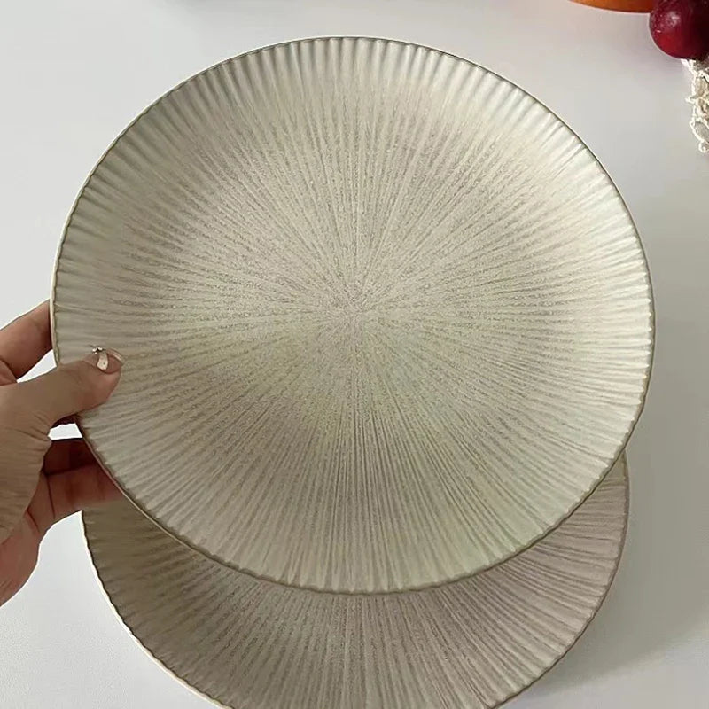 Nordic Stripe Ceramic Dinner Plates
